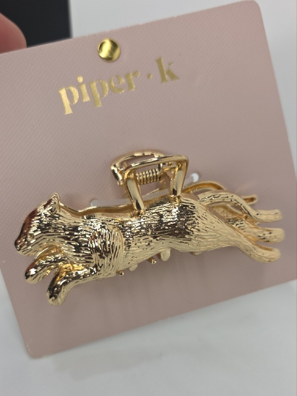 🐆▪️Piper k ▪️uk Exclsive Gold Leaping Cheetah Metal Hair Claw Clip - Picture 4 of 7